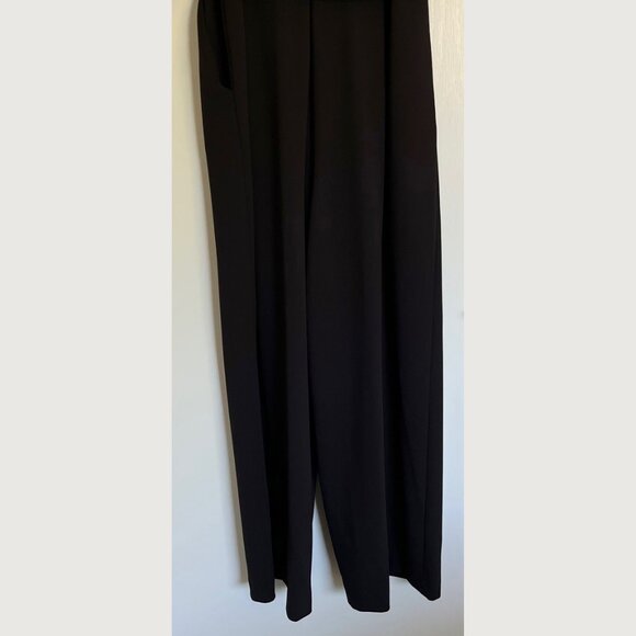 Calvin Klein Women's Black Surplice V Neck Rhinestone Jumpsuit Plus Sleeves 14W - Picture 9 of 16